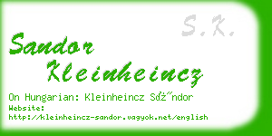 sandor kleinheincz business card